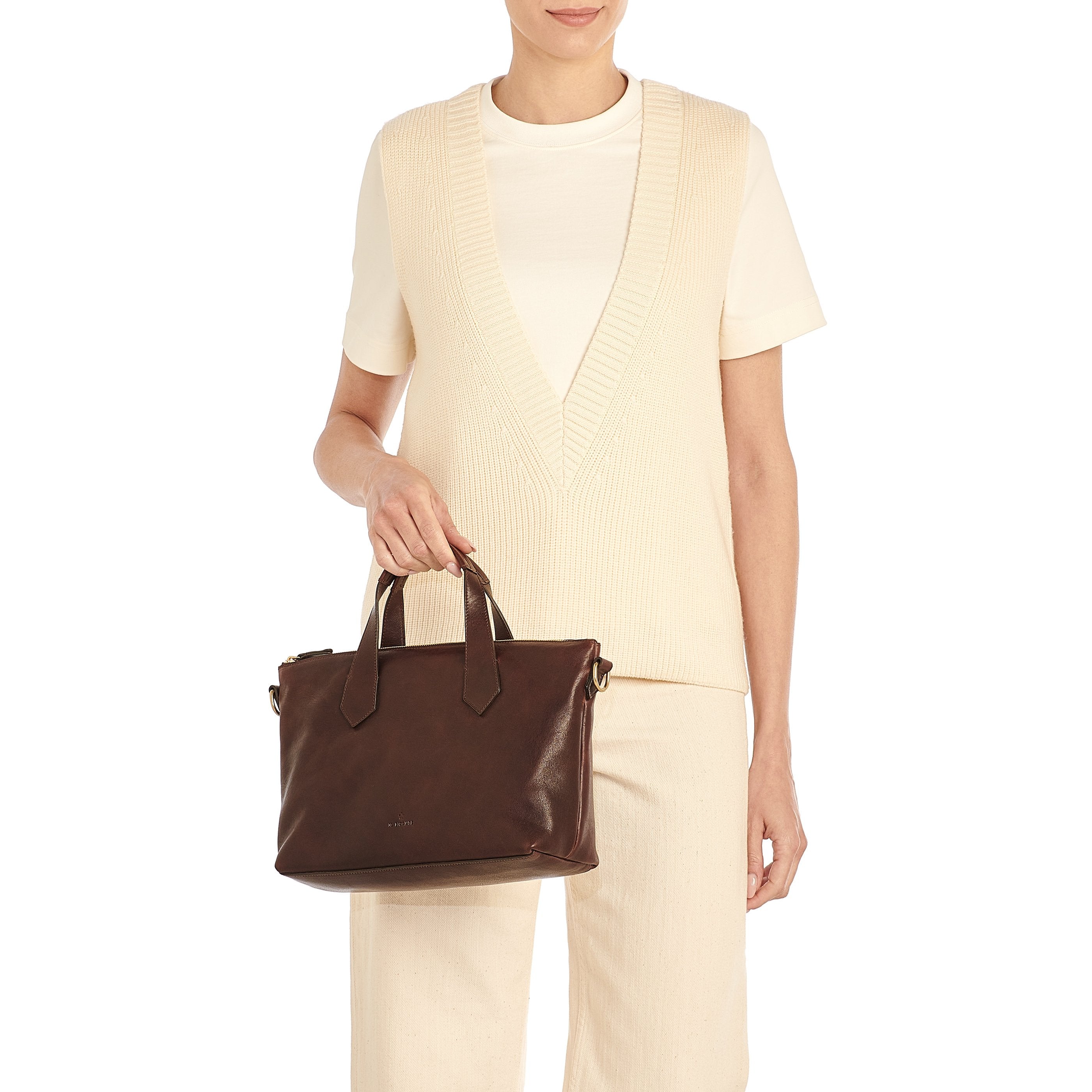 Le laudi | Women's handbag in vintage leather color coffee — 
product detail view
 — 5 of 5