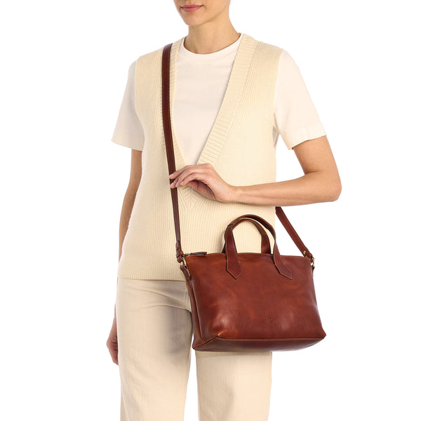 Le laudi | Women's handbag in vintage leather color sepia