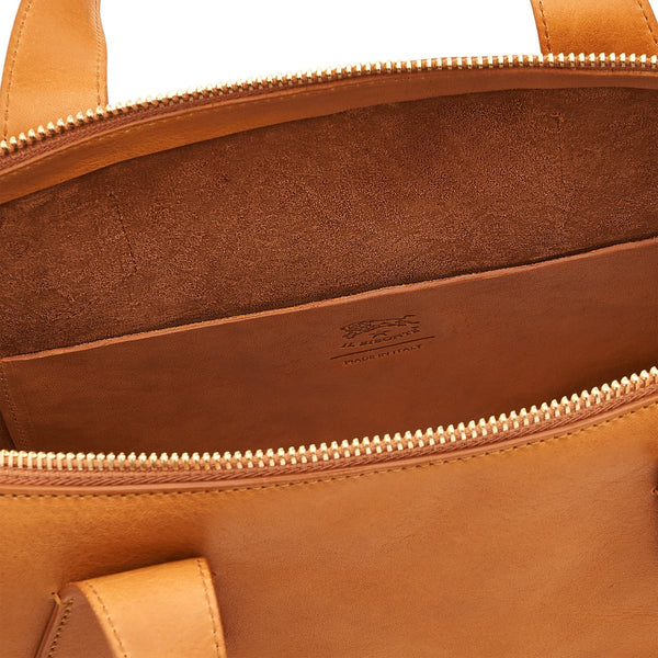 Le laudi | Borsa a mano da donna in pelle invecchiata colore naturale
