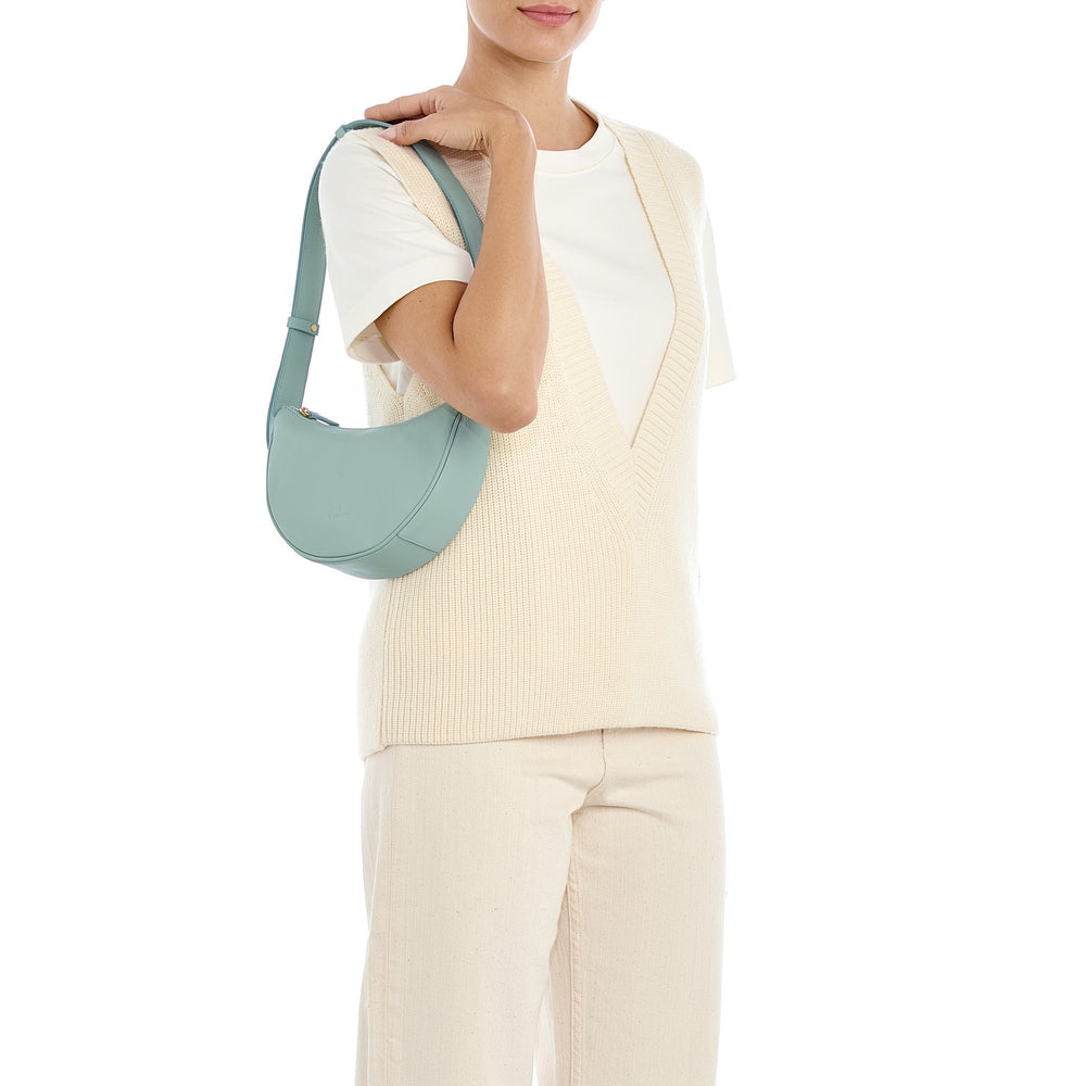 Oliveta | Hobo da donna in pelle colore celeste botticelli
