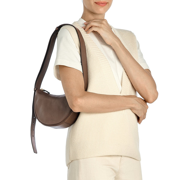 Oliveta | Women's hobo in leather color brown tabacco