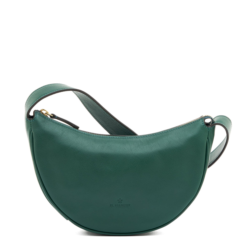 Oliveta | Women's hobo in leather color green oleandro — 
front view
 — 1 of 5