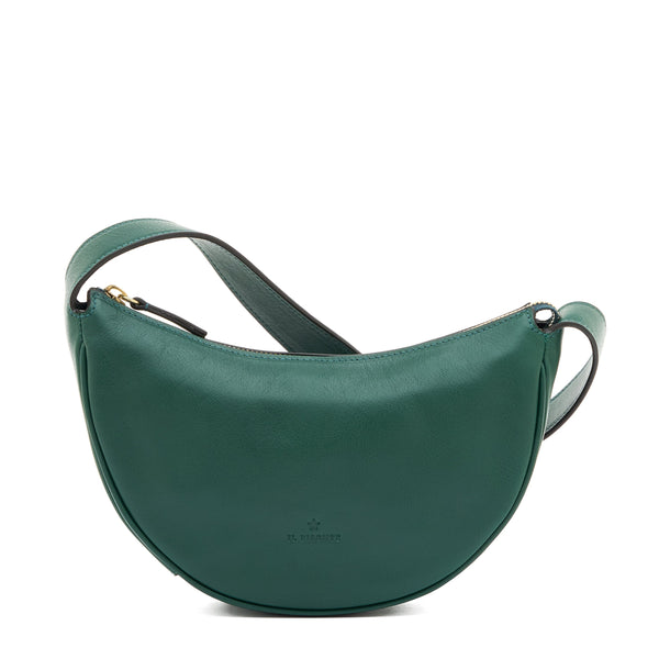 Oliveta | Hobo pour femme en cuir couleur vert oleandro — 
front view
