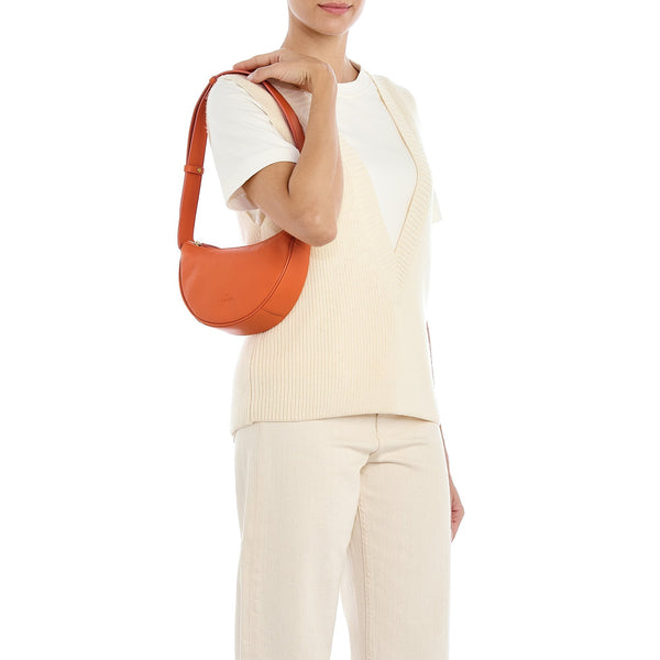 Oliveta | Hobo da donna in pelle colore arancio pontormo