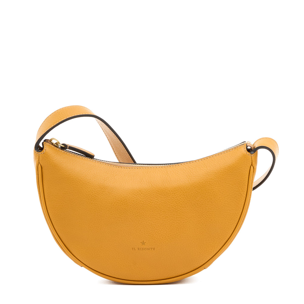 Oliveta | Hobo da donna in pelle colore giallo narciso — 
front view
 — 1 of 5