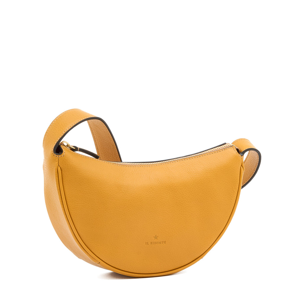 Oliveta | Hobo da donna in pelle colore giallo narciso — 
side view
 — 3 of 5