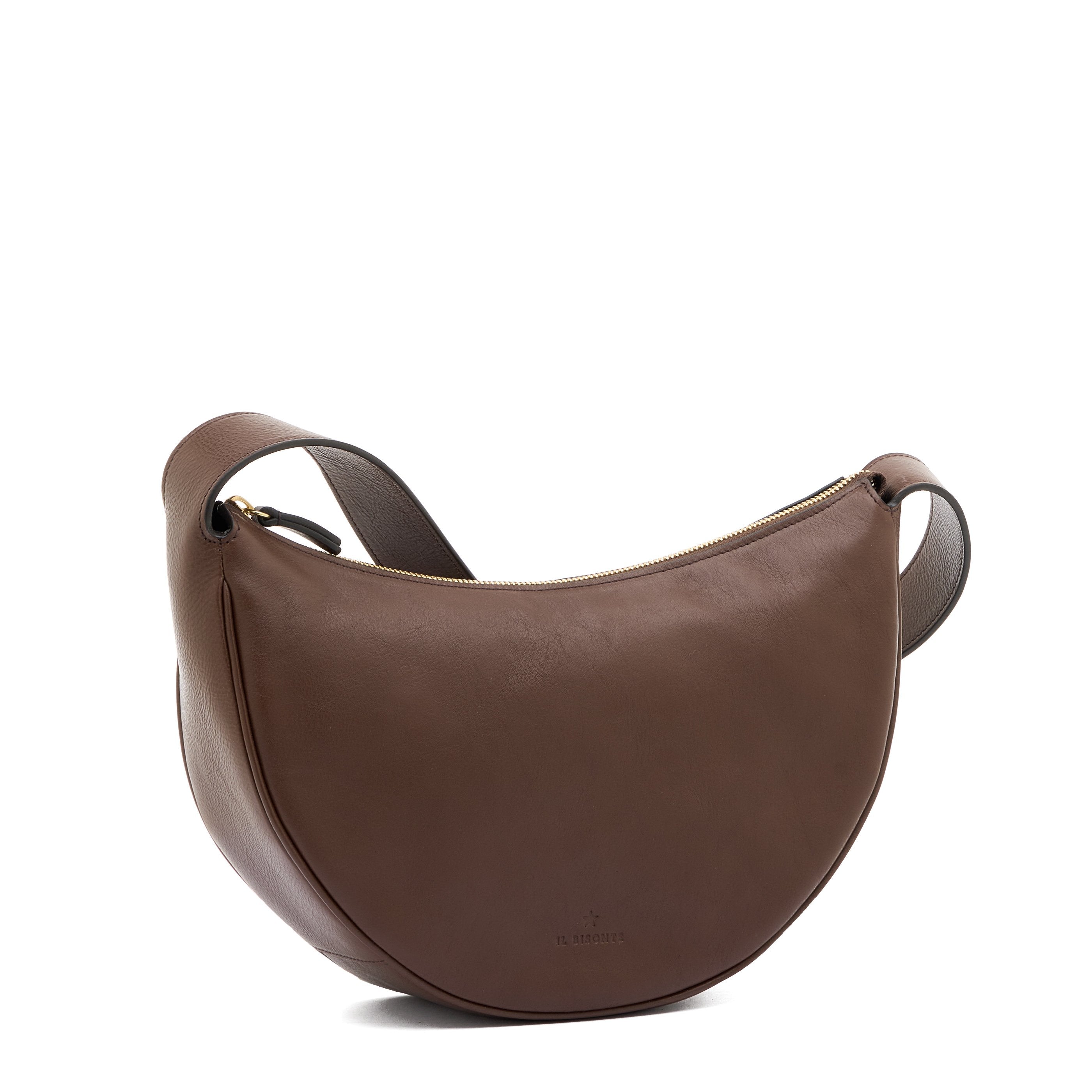 Oliveta | Women's hobo in leather color brown tabacco — 
side view
 — 3 of 6