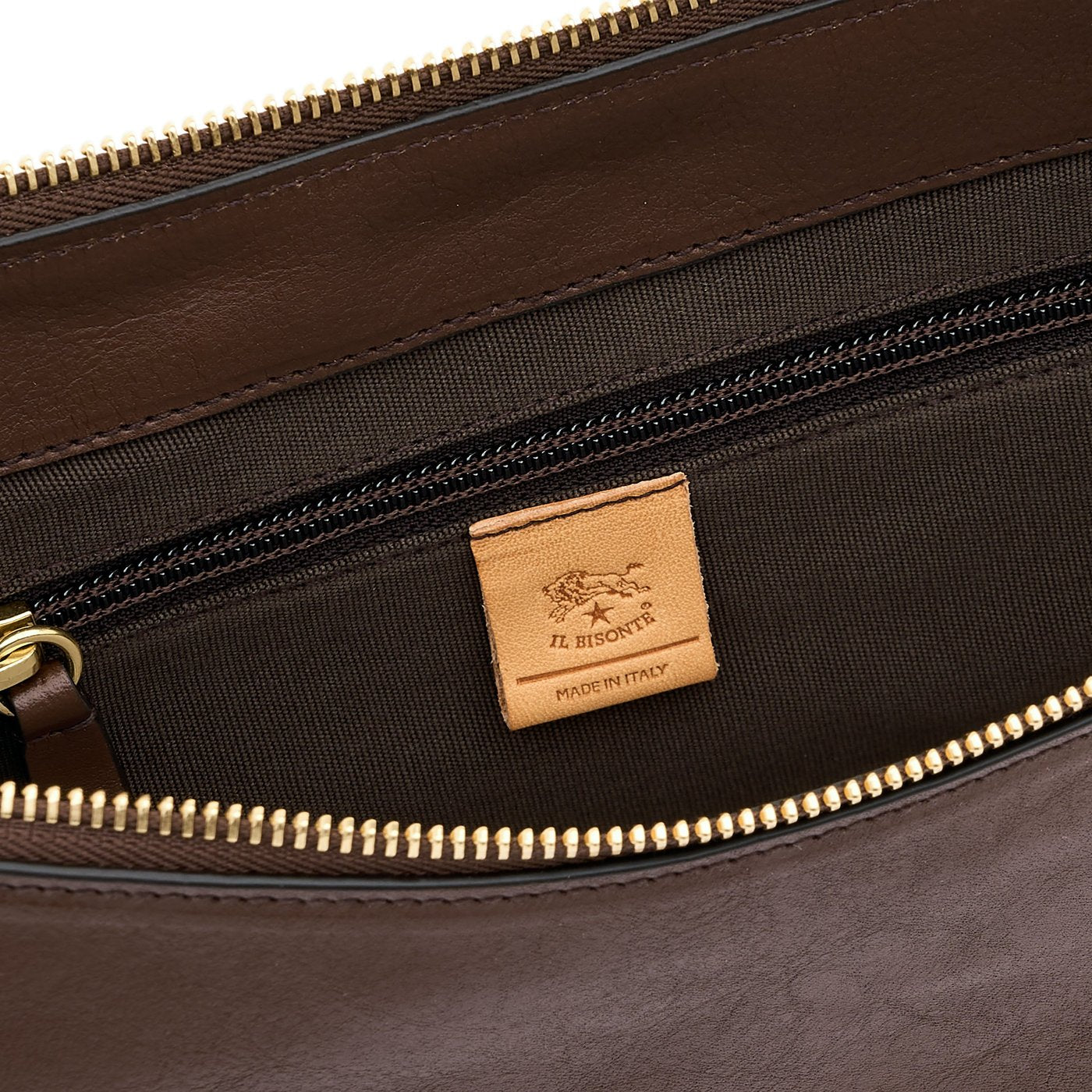 Oliveta | Women's hobo in leather color brown tabacco — 
interior detail view
 — 4 of 6