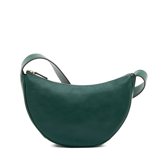 Oliveta | Hobo pour femme en cuir couleur vert oleandro — 
front view
