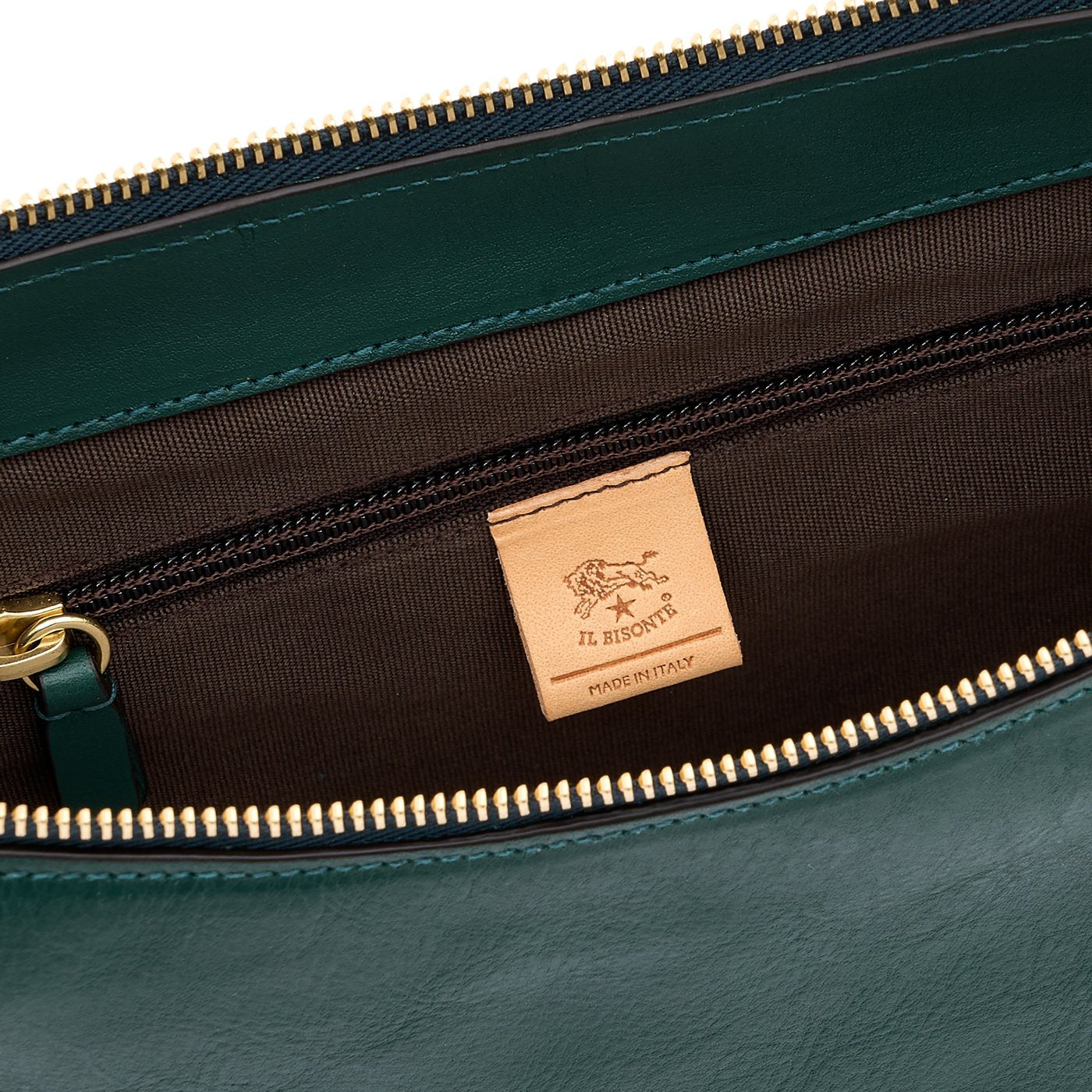 Oliveta | Hobo pour femme en cuir couleur vert oleandro — 
interior detail view
 — 4 of 6