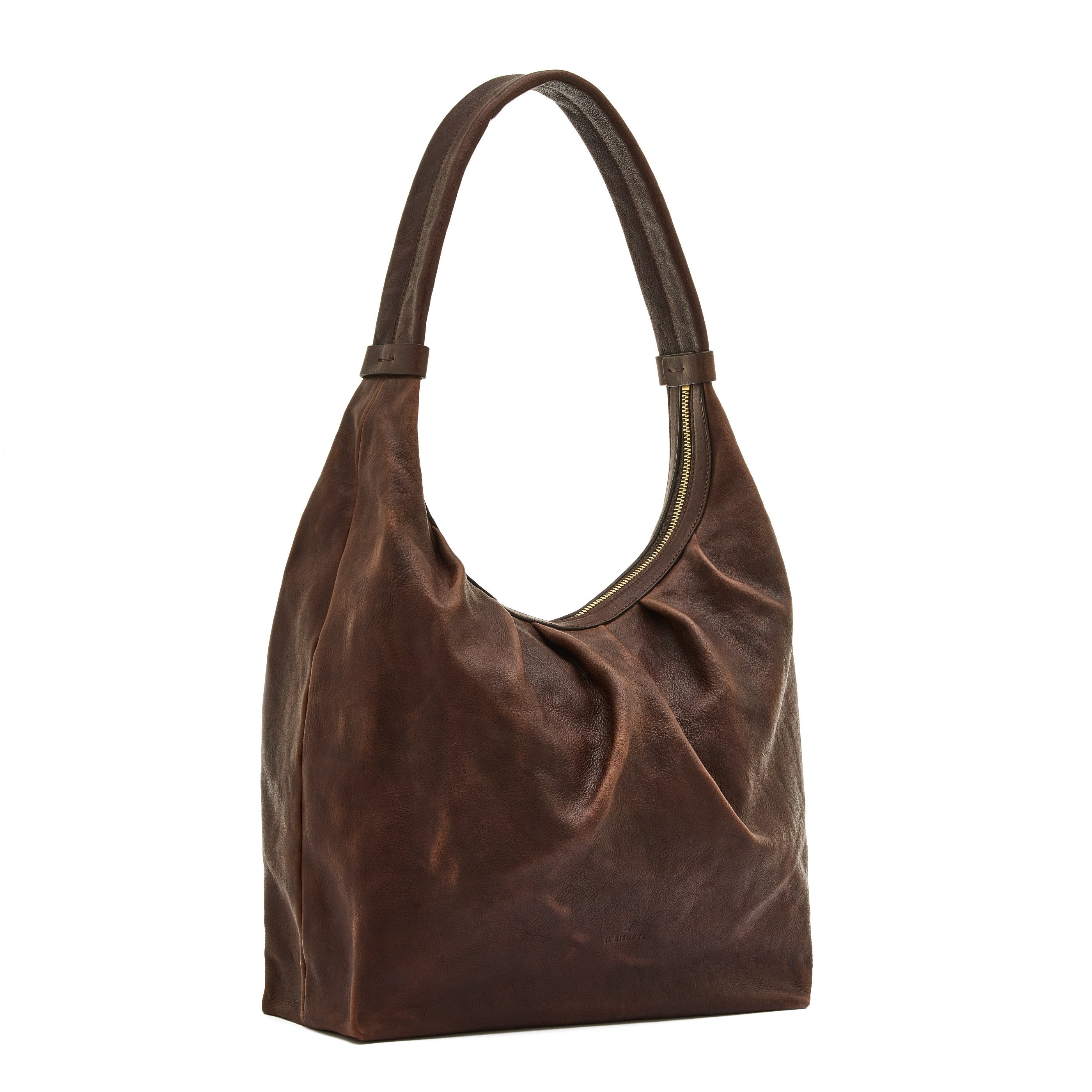 Accademia | Hobo da donna in pelle invecchiata colore caffè