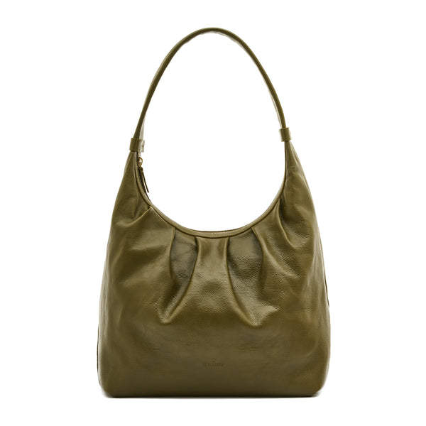 Accademia | Women's hobo in leather color rugiada green — 
front view
