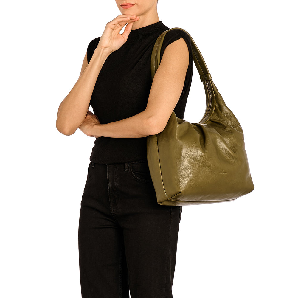 Accademia | Women's hobo in leather color rugiada green — 
lifestyle view
 — 2 of 4