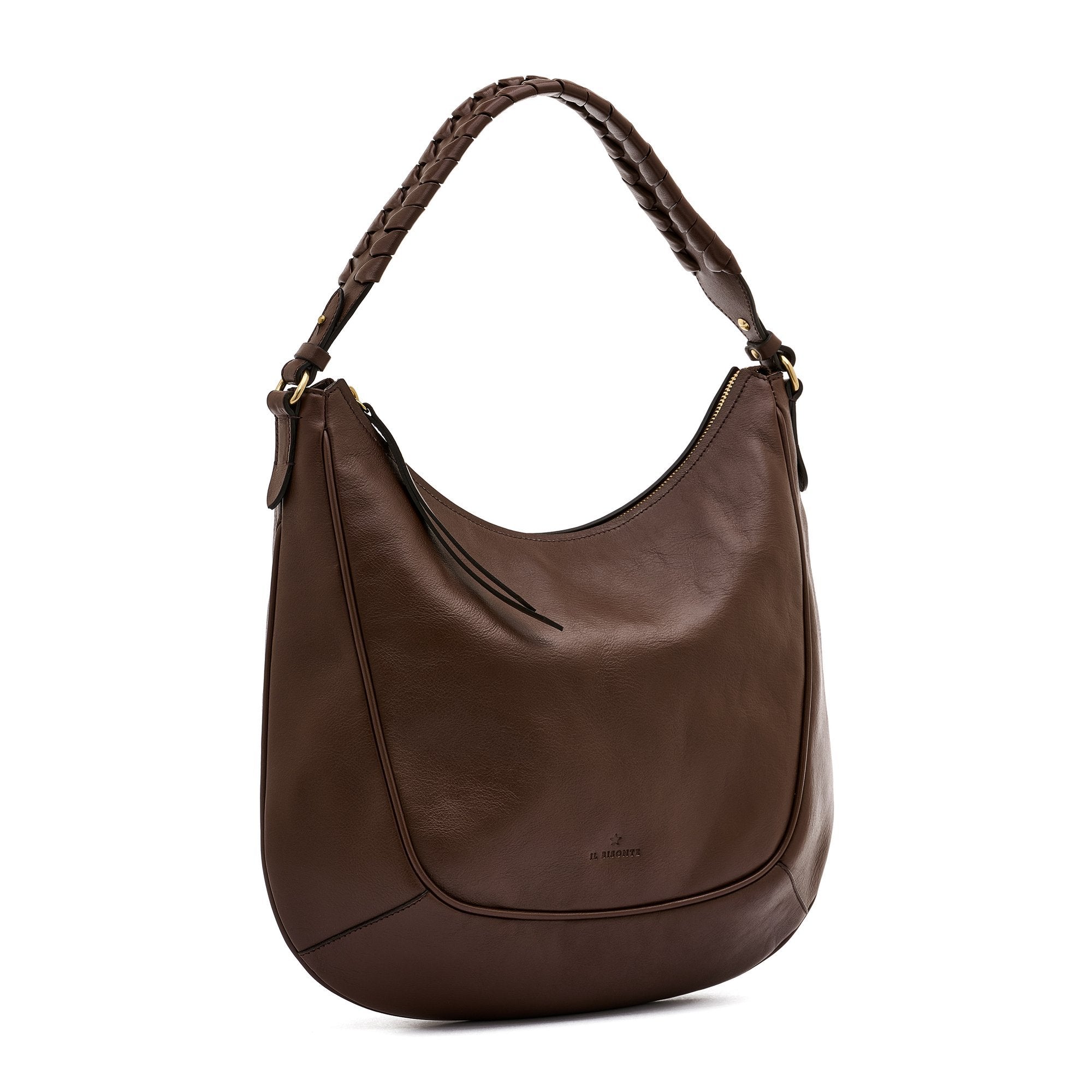 Trama | Hobo pour femme en cuir couleur marron tabacco — 
side view
 — 3 of 6