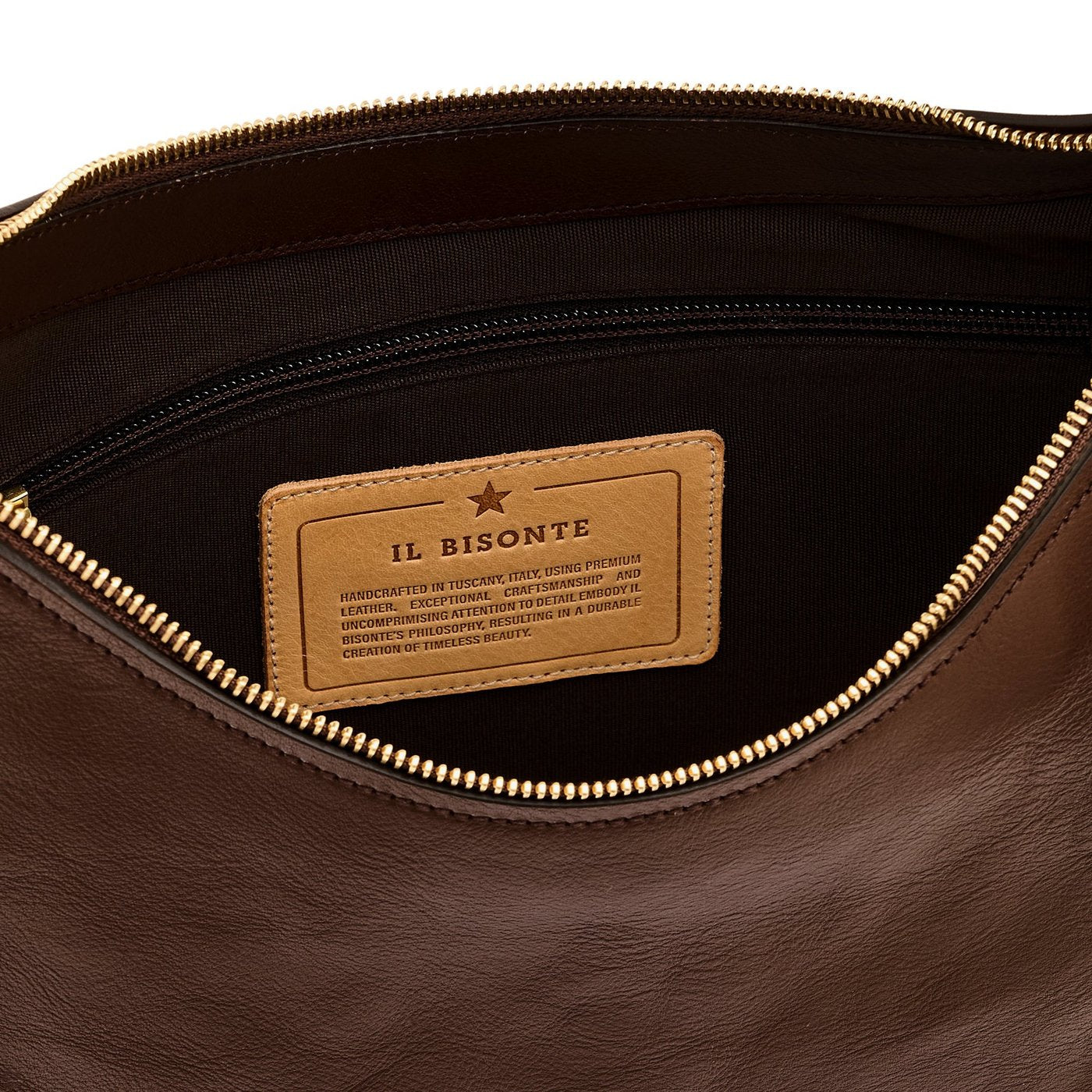 Trama | Hobo pour femme en cuir couleur marron tabacco — 
interior detail view
 — 4 of 6