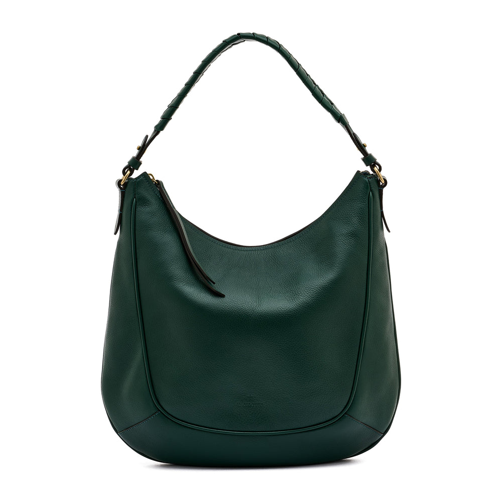 Trama | Hobo da donna in pelle colore verde oleandro — 
front view
 — 1 of 4
