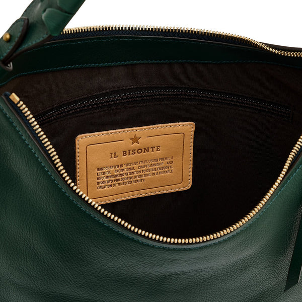 Trama | Hobo da donna in pelle colore verde oleandro