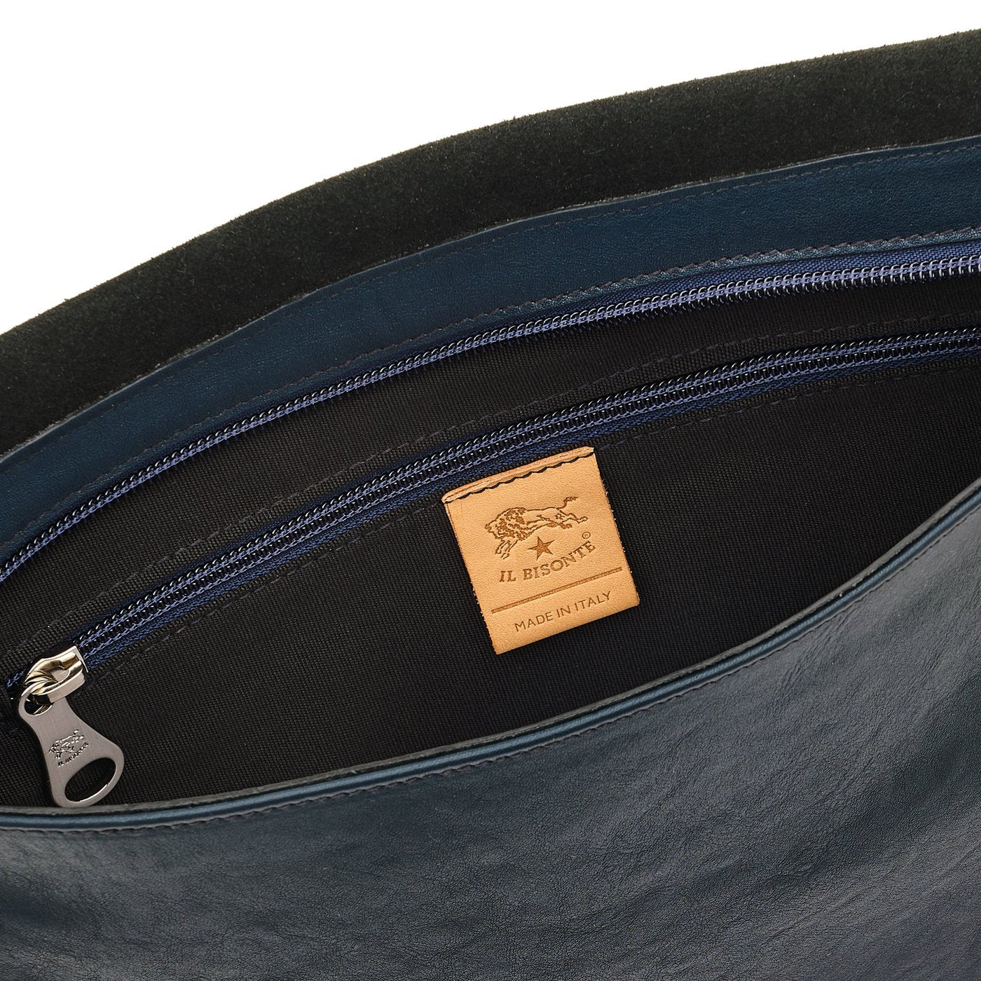 Brolio | Messenger da uomo in pelle invecchiata colore blu mezzanotte