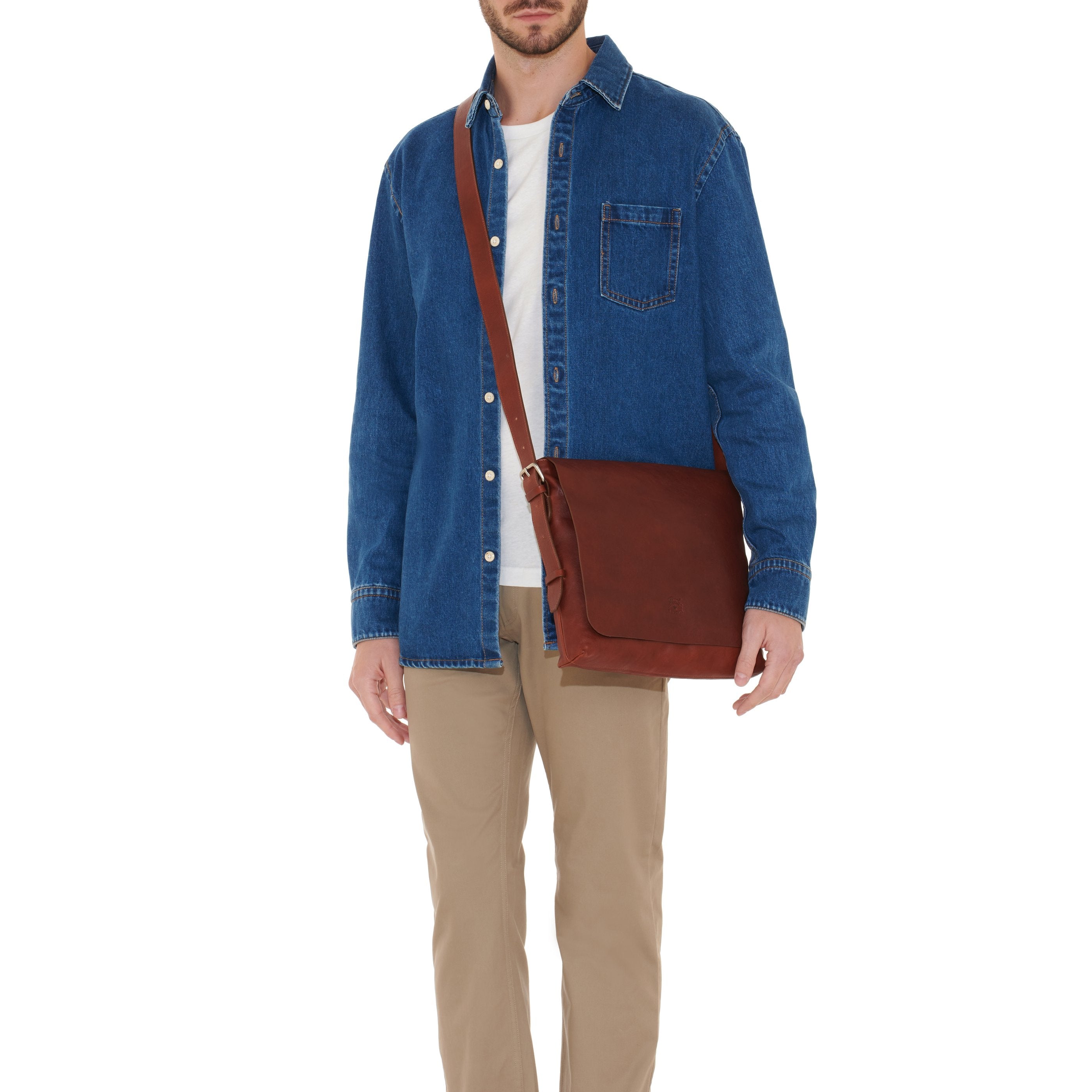 BAIGIO Sacoche Homme Cuir Véritable - Petit Sac à Bandoulière Vintage Décontracté Pour Quotidien, Voyage Et Affaires