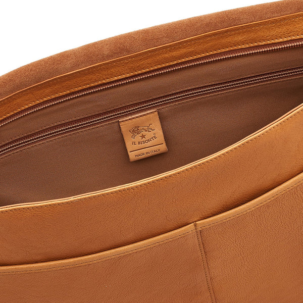 Brolio | Men's messenger in vintage leather color natural