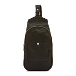 Cosimo | Men's one strap backpack in vintage leather color black