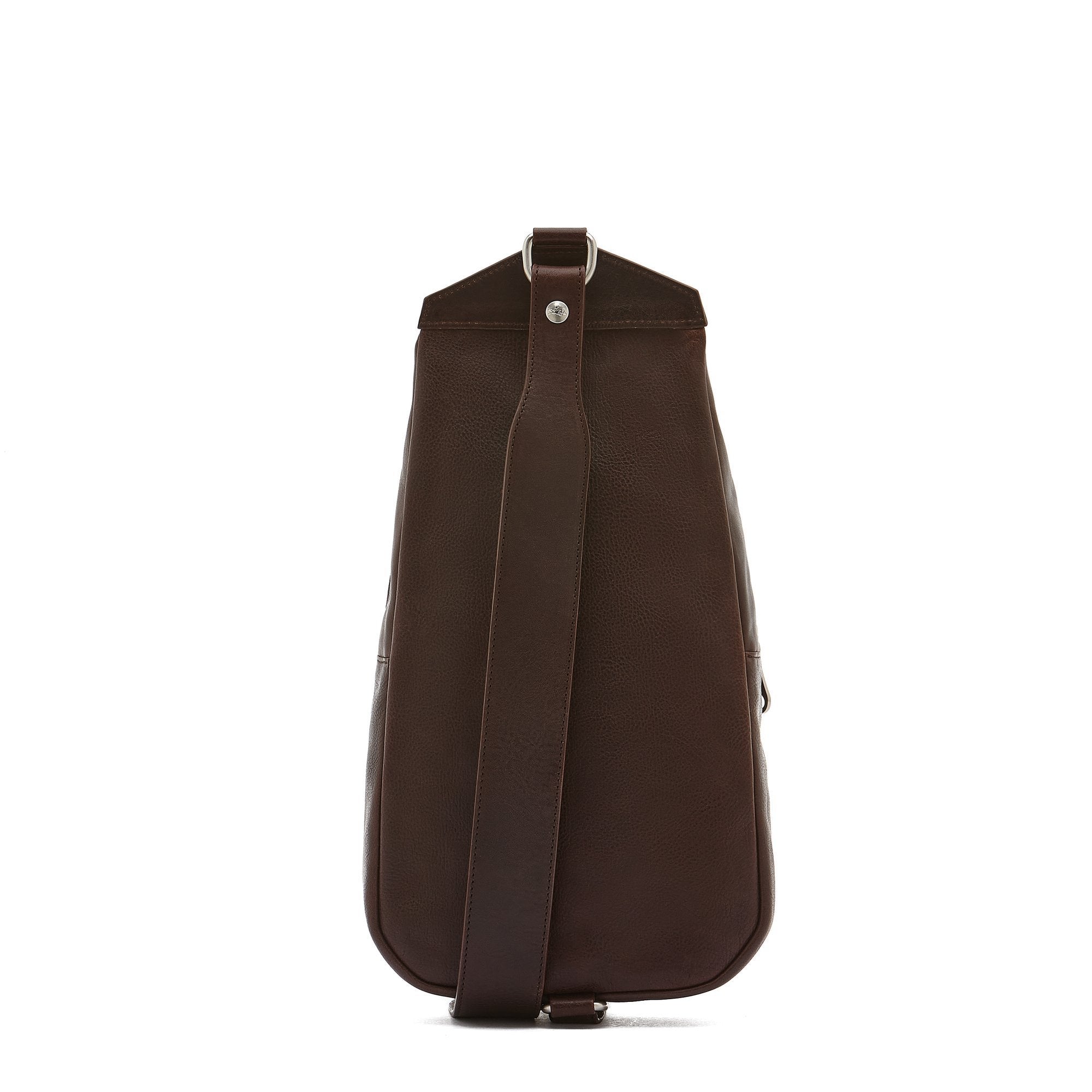 Cosimo | Men's one strap backpack in vintage leather color coffee