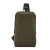 Cestello | Men's one strap backpack in vintage leather color forest