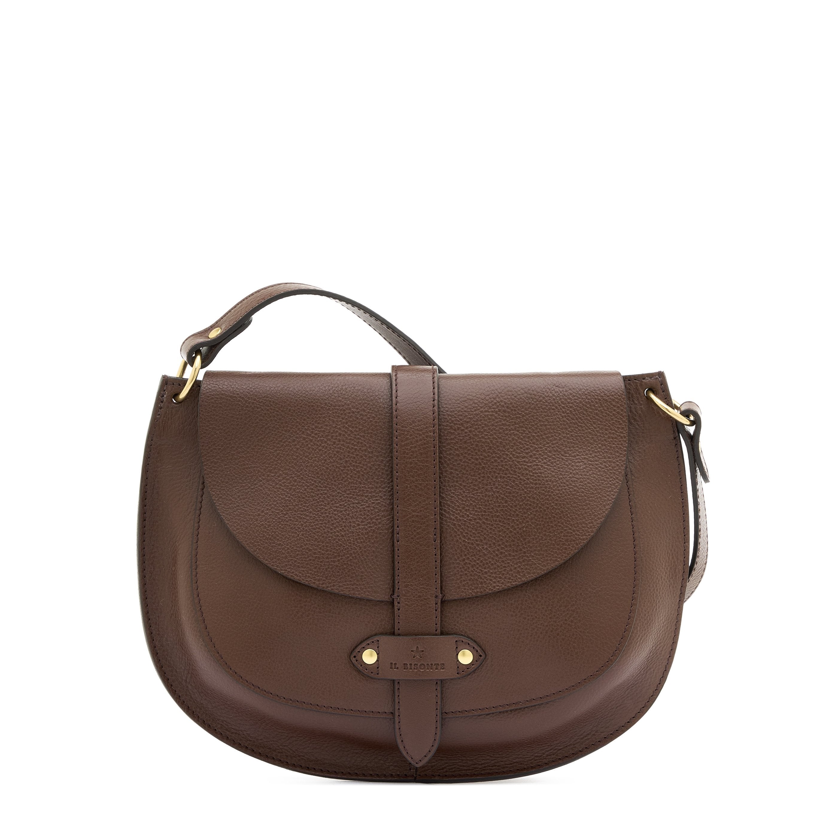 Archivio | Saddle pour femme en cuir couleur marron tabacco — 
front view
 — 1 of 4