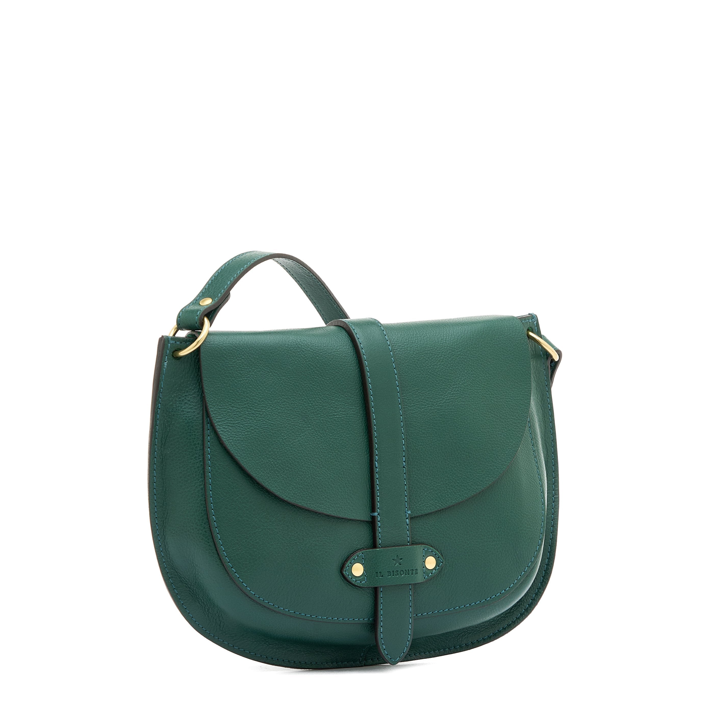 Archivio | Saddle da donna in pelle colore verde oleandro — 
side view
 — 3 of 4