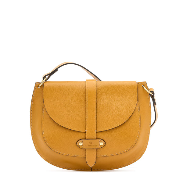 Archivio | Saddle da donna in pelle colore giallo narciso — 
front view
