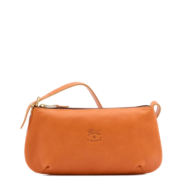 Women's shoulder bag in leather color caramel