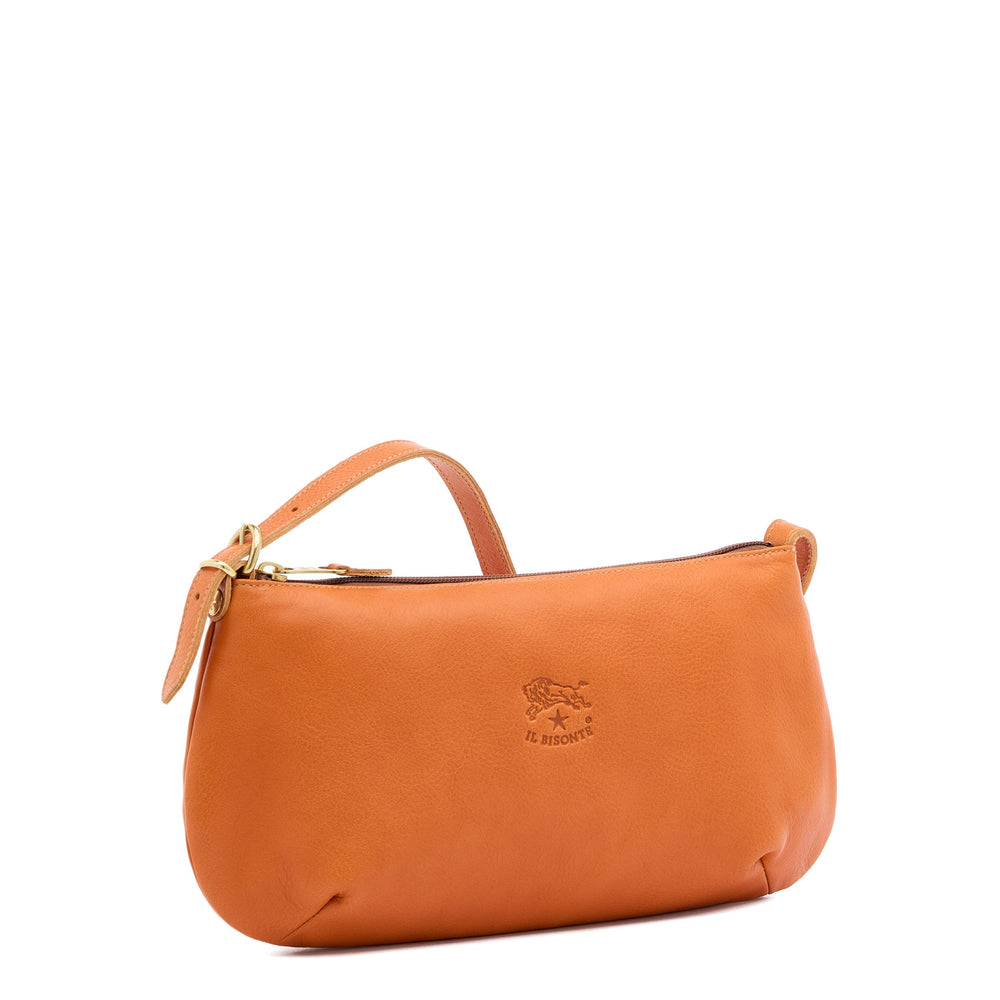 Women's shoulder bag in leather color caramel