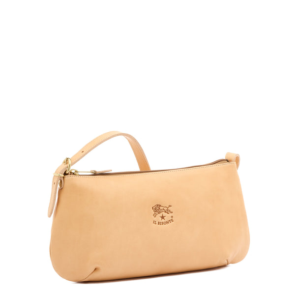 Women's shoulder bag in leather color natural