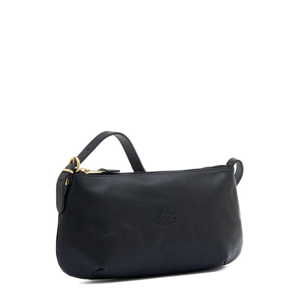 Women's shoulder bag in leather color black