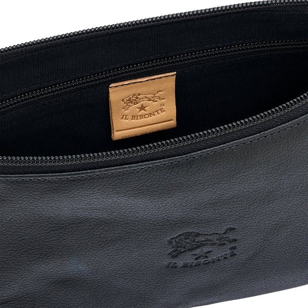 Women's shoulder bag in leather color black