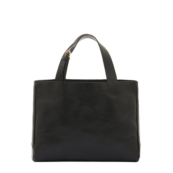 Women's shoulder bag in leather color black