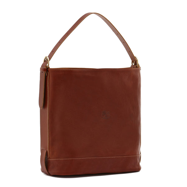 Sonia | Women's Shoulder Bag in Vintage Leather color Dark Brown Seppia