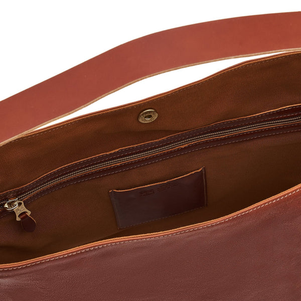 Sonia | Women's Shoulder Bag in Vintage Leather color Dark Brown Seppia