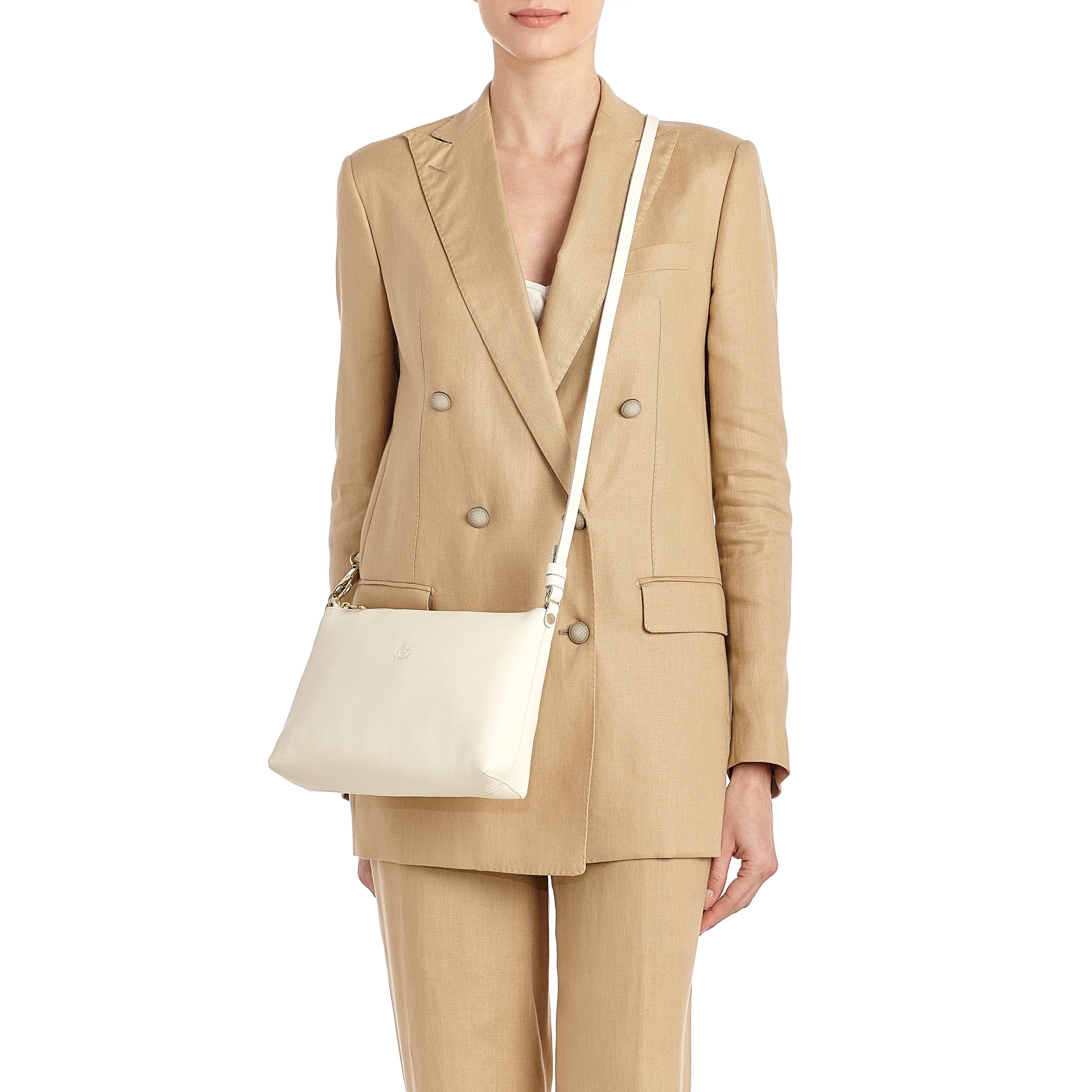 Salina | Women's shoulder bag in leather color white