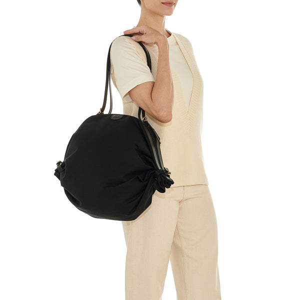 Caramella  | Women's shoulder bag in fabric color black/black