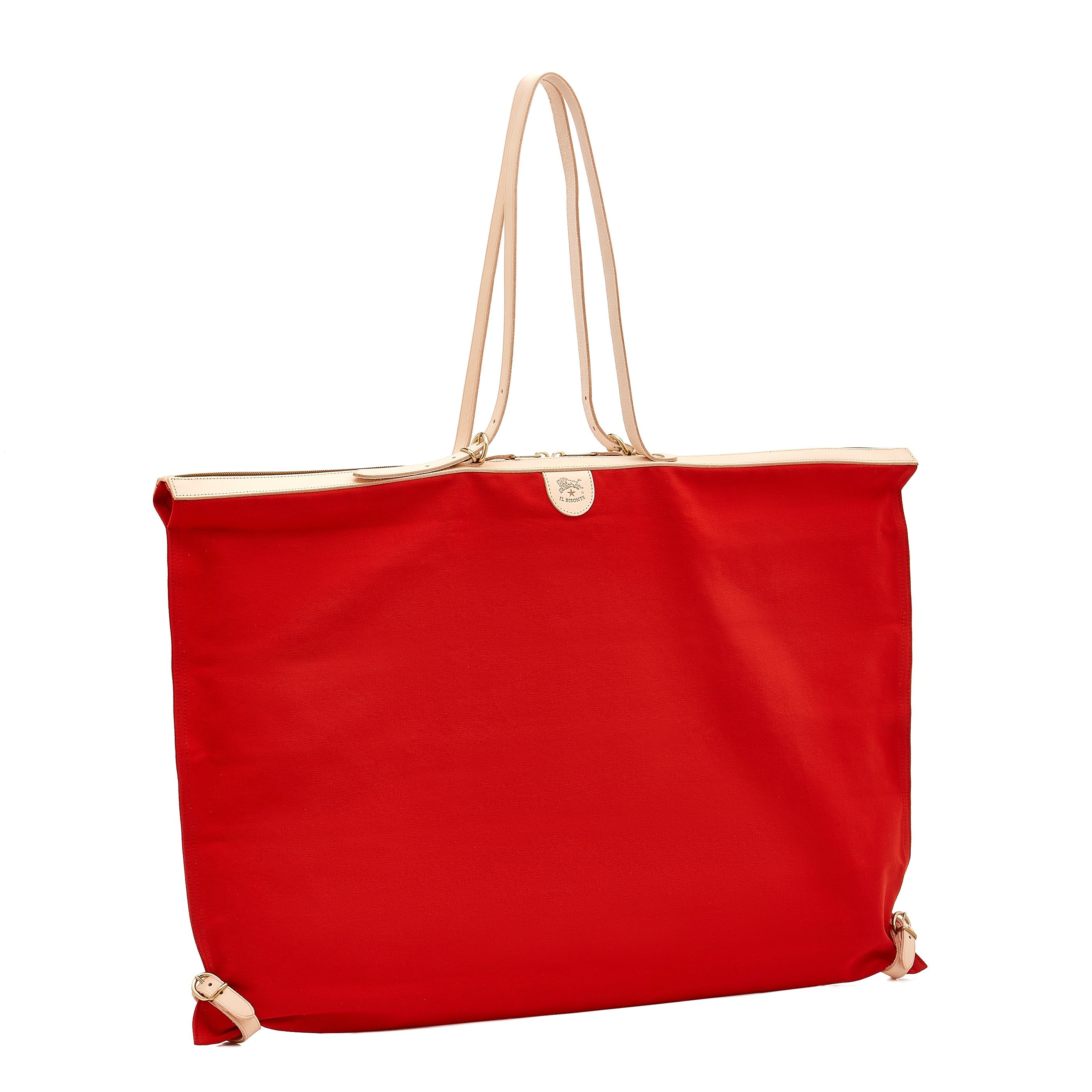 Caramella  | Borsa a spalla da donna in tessuto colore rosso/naturale