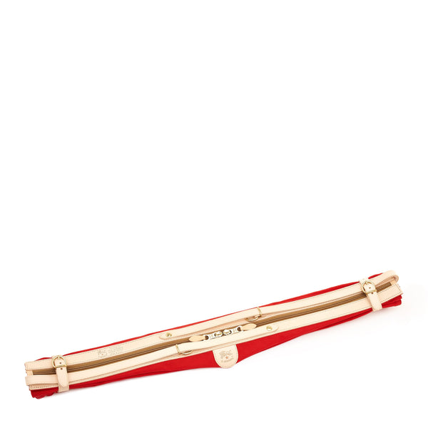 Caramella  | Sac epaule pour femme en tissu couleur rouge/naturel