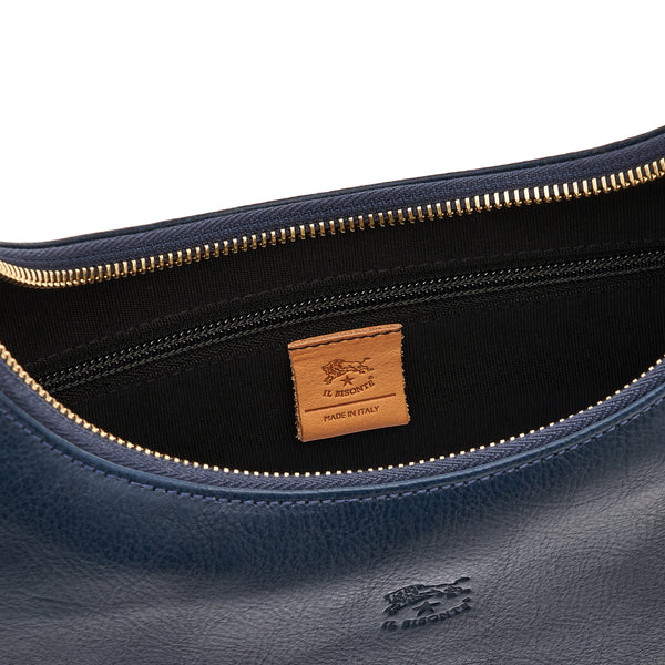 Belcanto | Women's shoulder bag in leather color blue