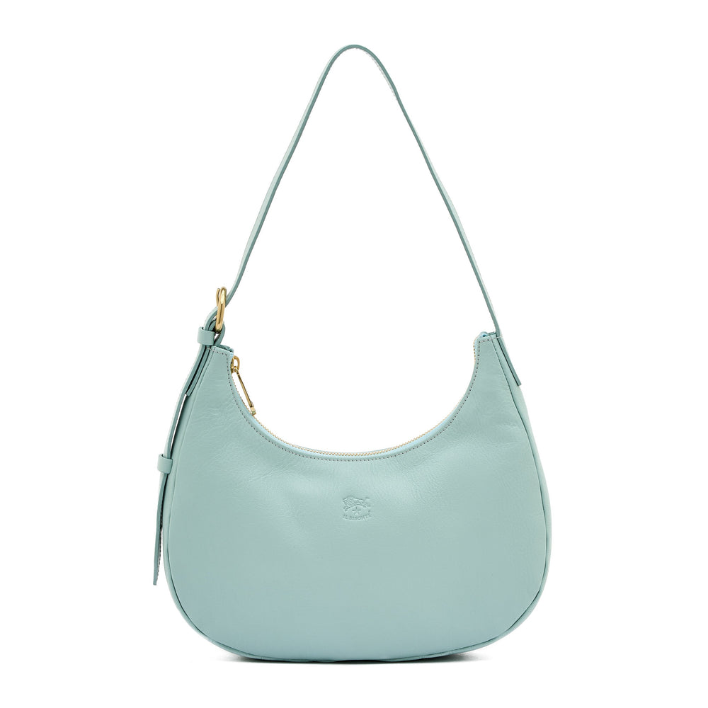 Belcanto | Borsa a spalla da donna in pelle colore celeste botticelli