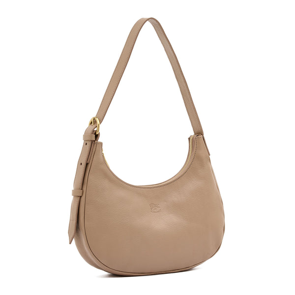 Belcanto | Borsa a spalla da donna in pelle colore beige vasari