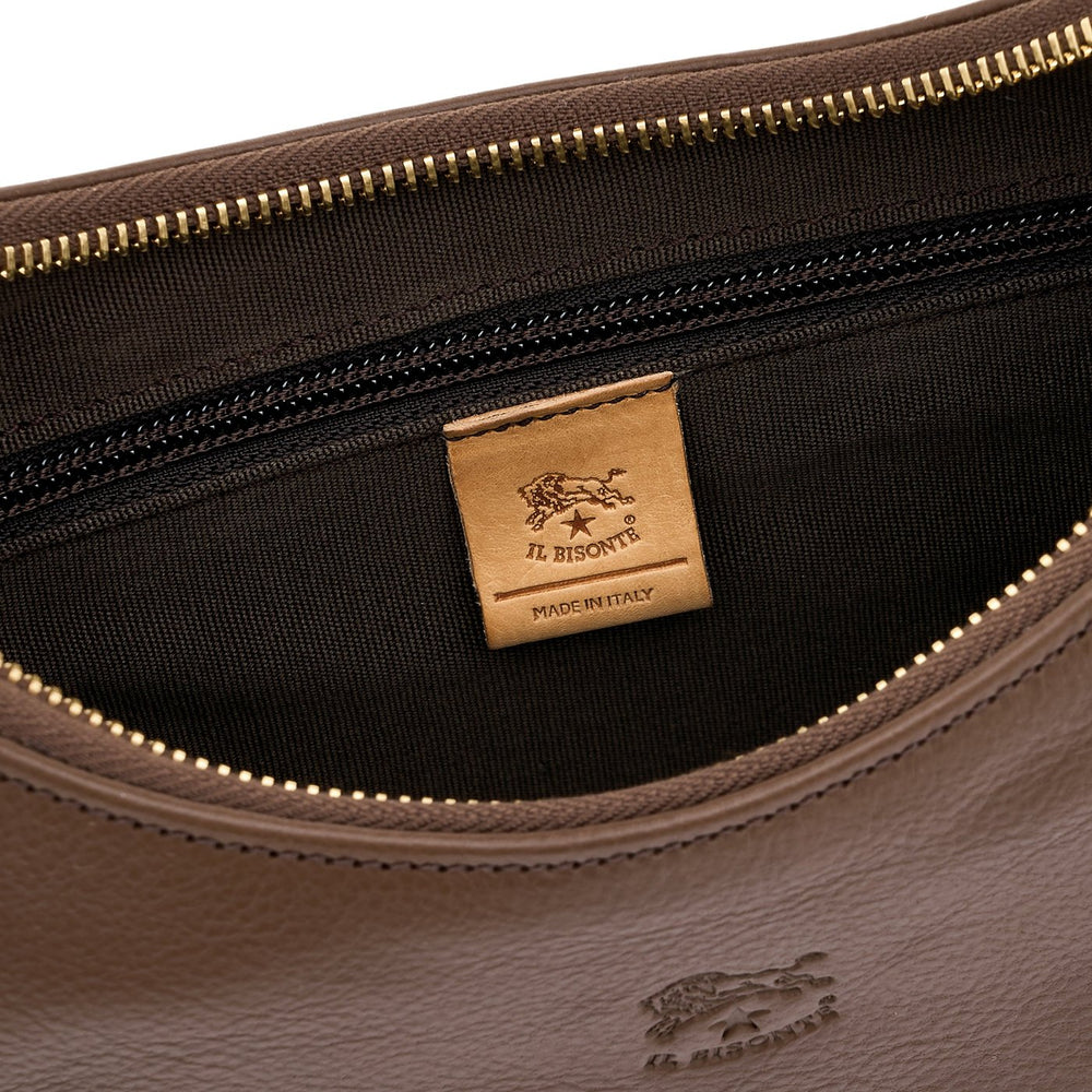 Belcanto | Borsa a spalla da donna in pelle colore marrone tabacco — 
interior detail view
 — 4 of 4