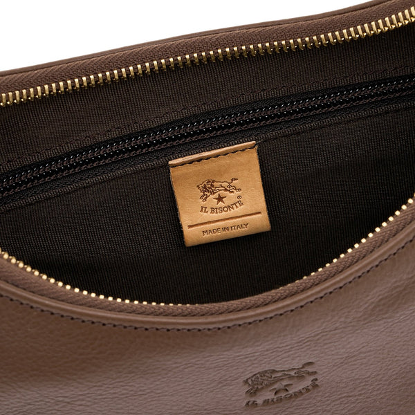Belcanto | Borsa a spalla da donna in pelle colore marrone tabacco