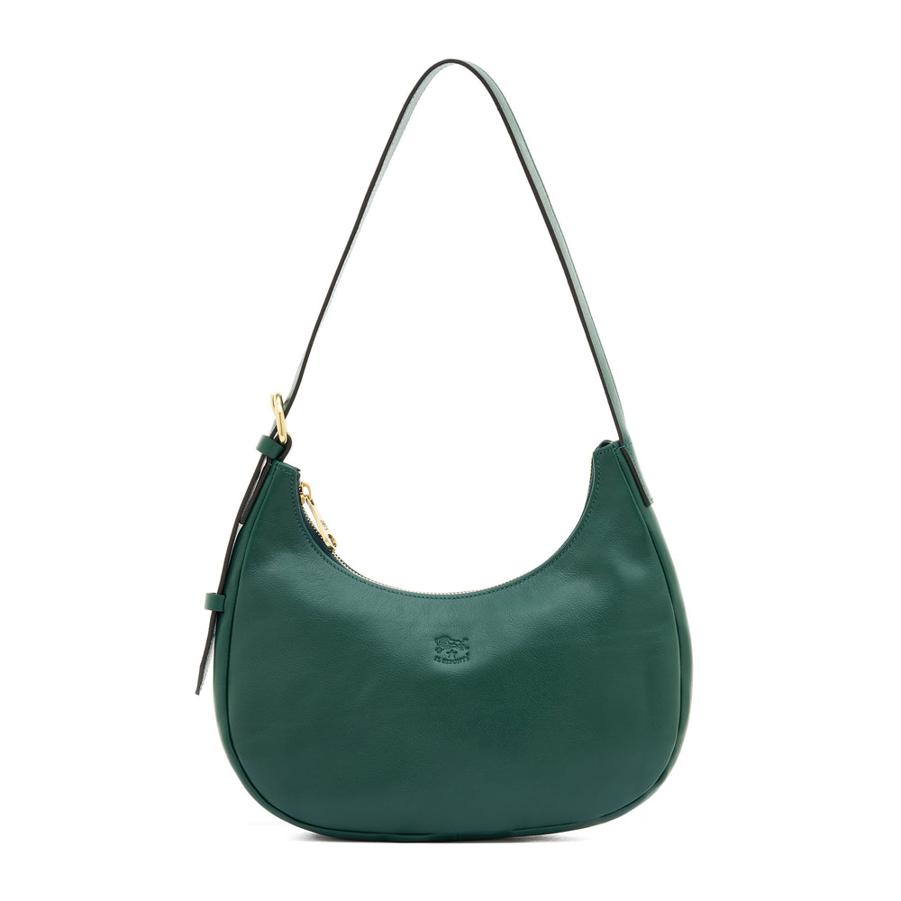Belcanto | Borsa a spalla da donna in pelle colore verde oleandro — 
front view
 — 1 of 4