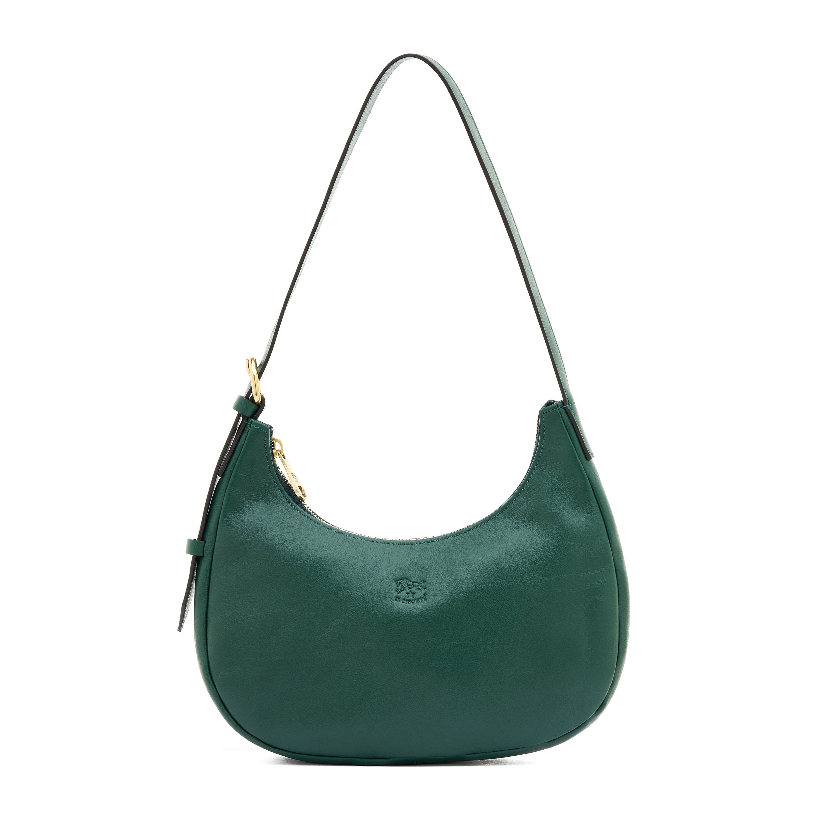 Belcanto | Borsa a spalla da donna in pelle colore verde oleandro — 
front view
 — 1 of 4