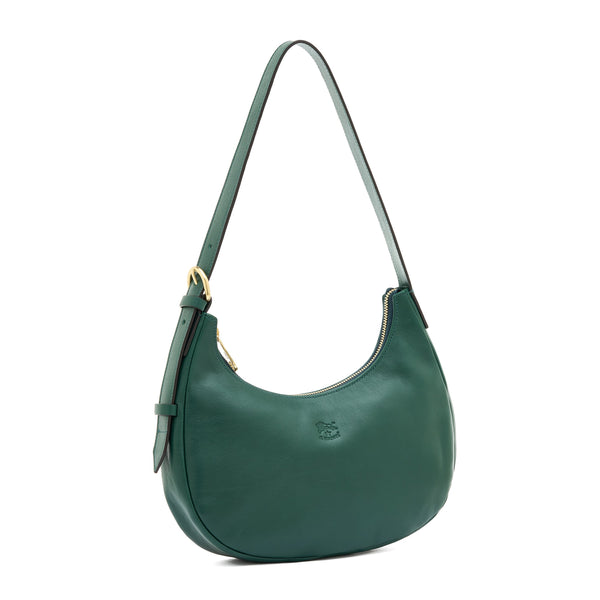 Belcanto | Borsa a spalla da donna in pelle colore verde oleandro